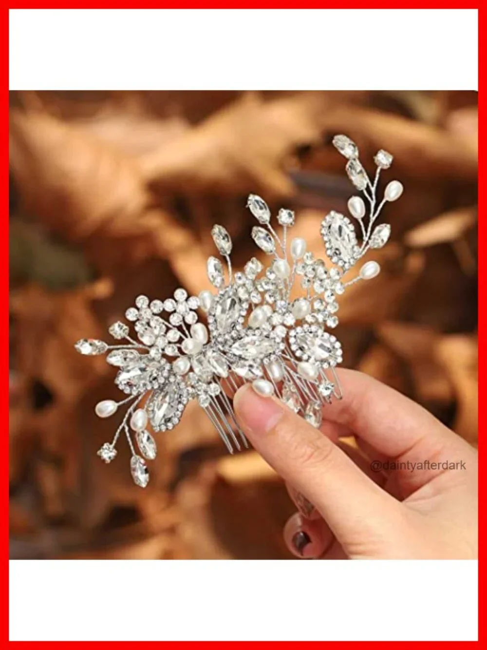 Crystal Pearl Bridal Hair Comb Wedding Side Piece Hair Accessory